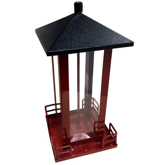 Heath Outdoor Products Metal Roof Bird Feeder - Red & Black