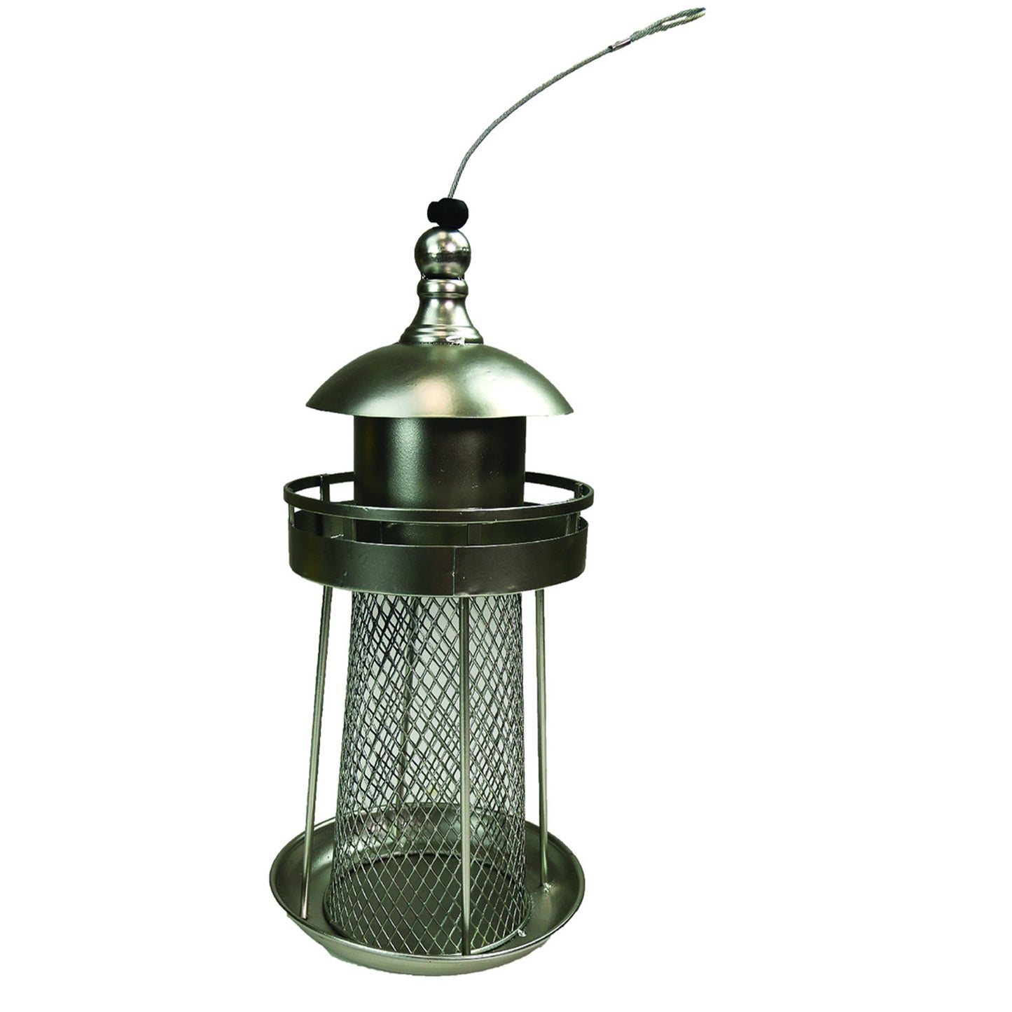 Heath Lighthouse Metal Bird Feeder -  Silver