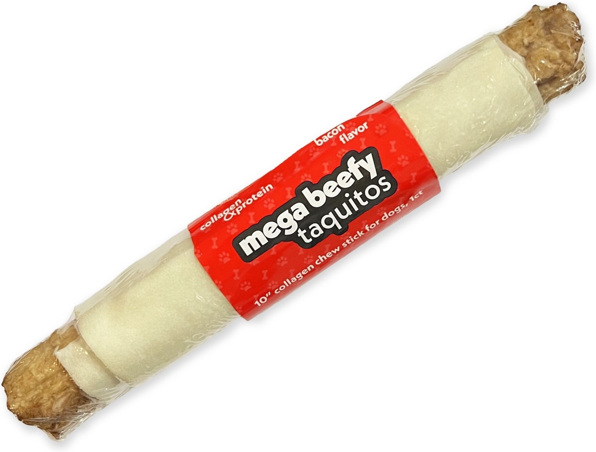 Frankly Beefy Taquito 10-inch Bacon Flavored Rawhide Dog Chew