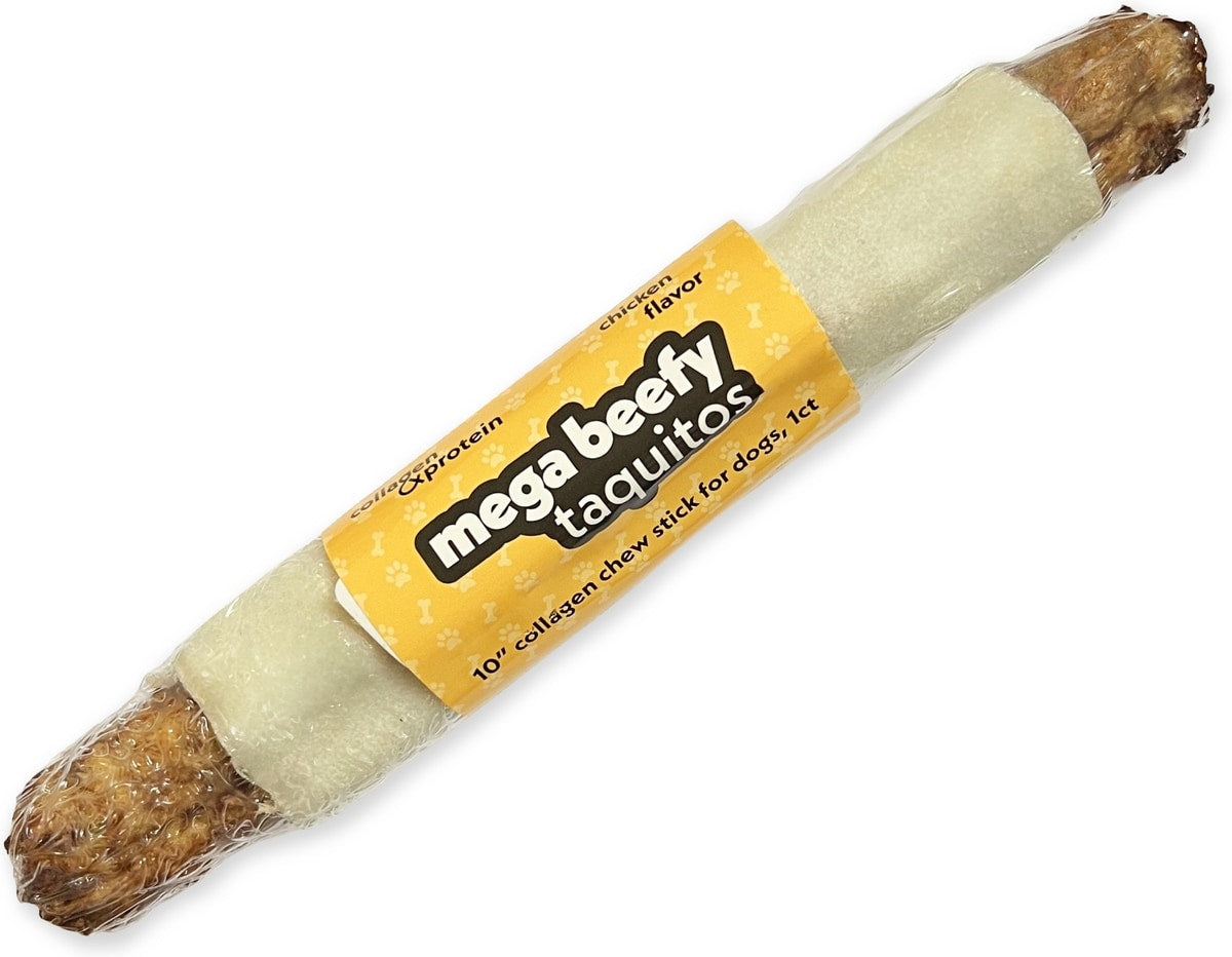 Frankly Mega Beefy Taquito 10-inch Chicken Rawhide Dog Chew