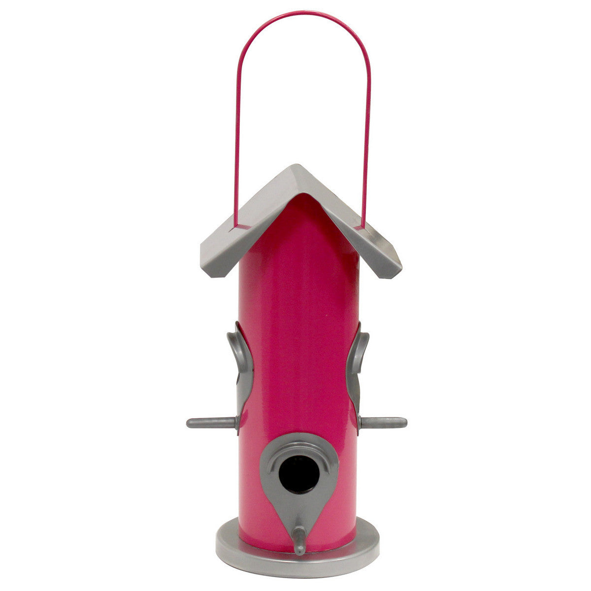 Heath Outdoor Products Cotton Candy Bird Feeder 4 Feeding Ports W/ Rain Guards - Pink/Gray (13.75")