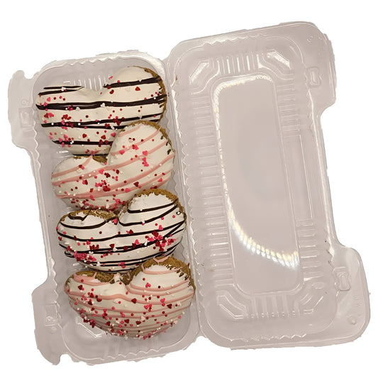 K9 Granola Factory 3" Jumbo Heart Shaped Gourmet Cookie,  Happy Valentines Day - 4 pack