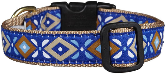 Up Country Aztec Blue Dog Collar - Medium