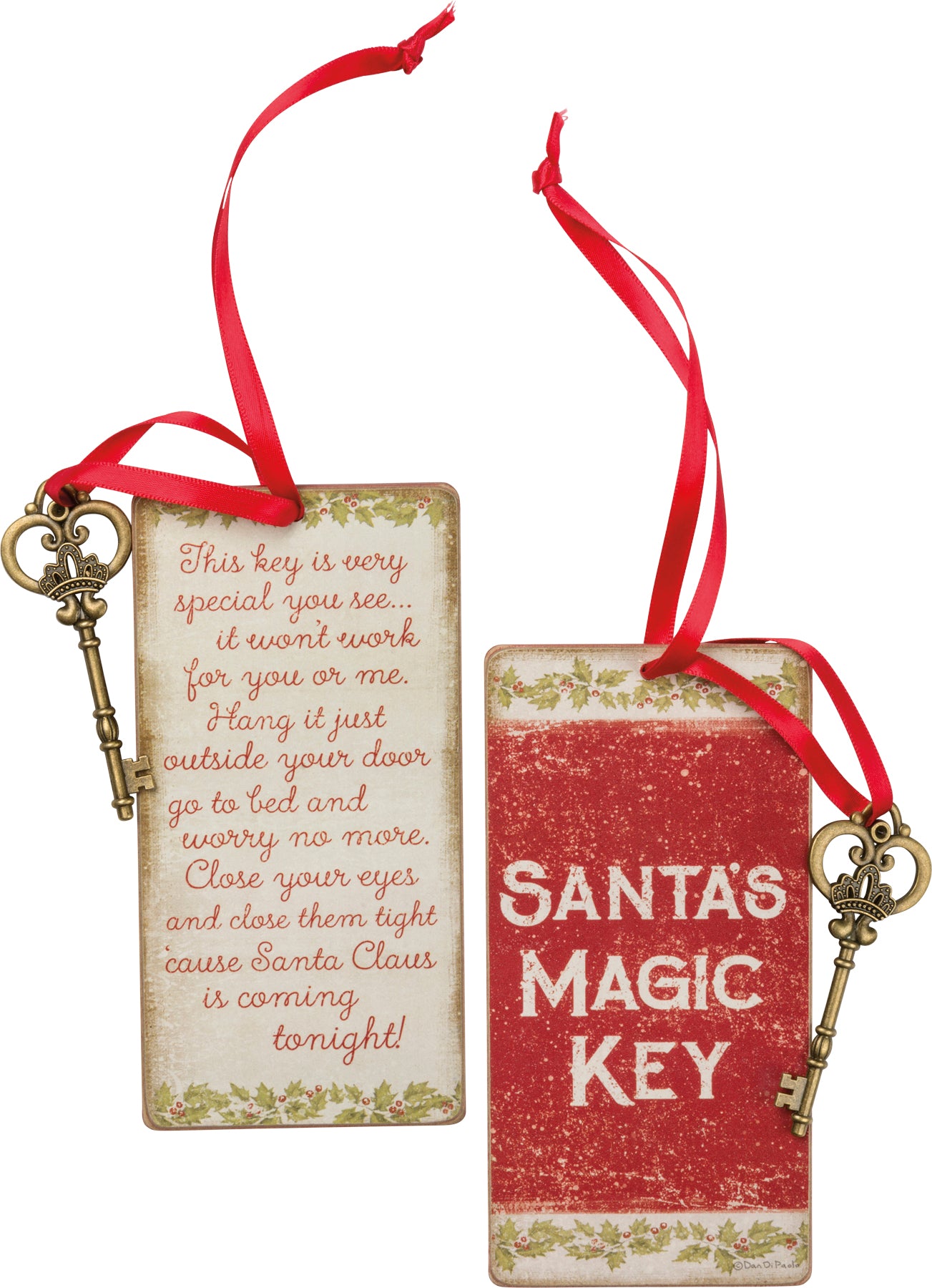 Primitives by Kathy Santa's Magic Key Vintage Ornament