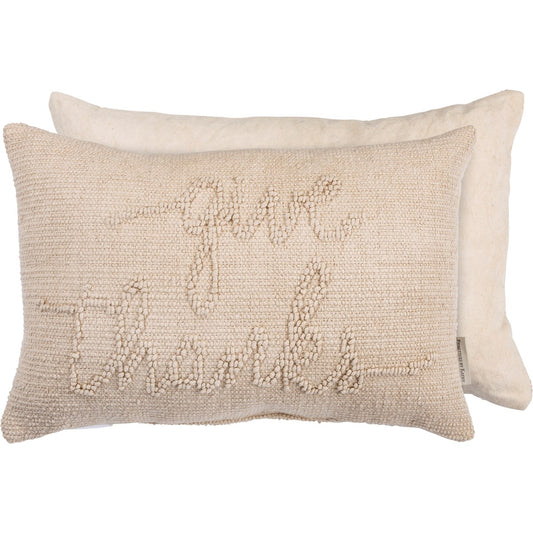 Primitives by Kathy Give Thanks Knobby Thanksgiving Pillow