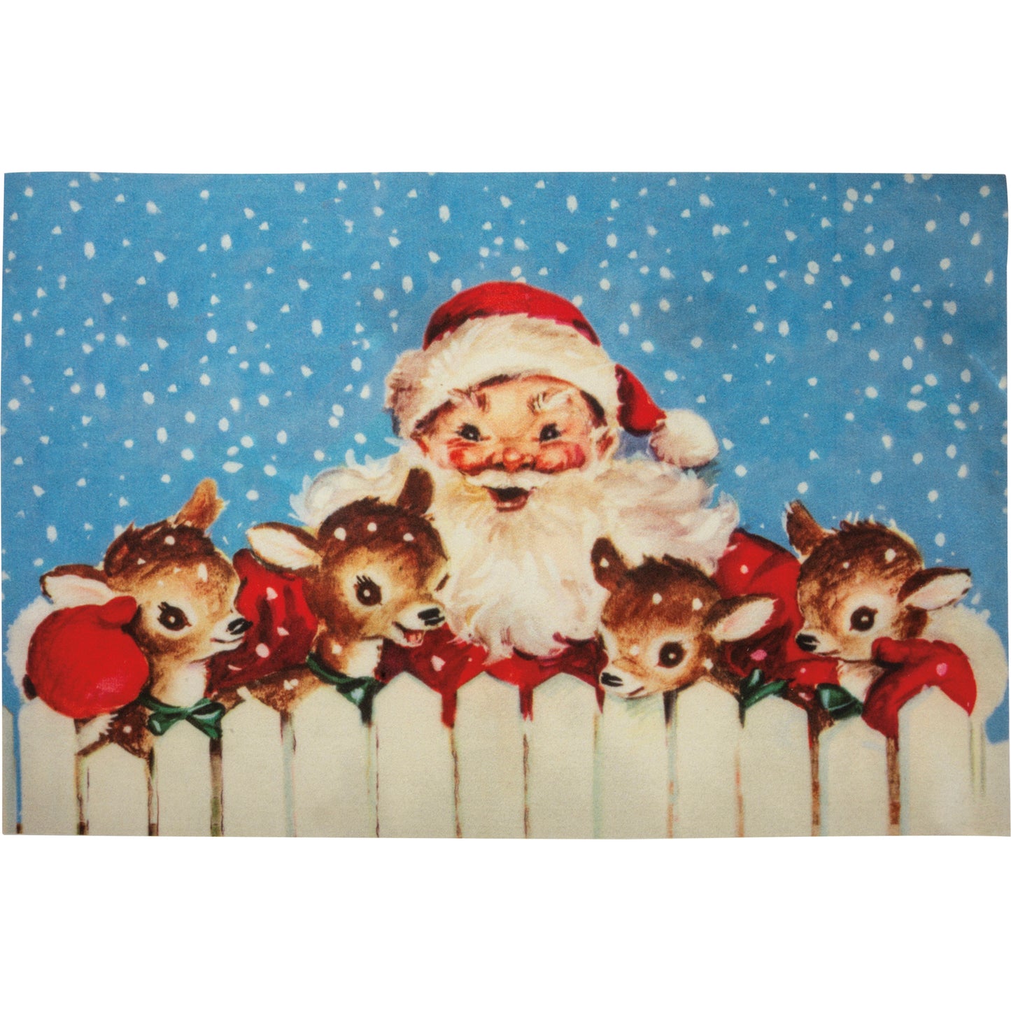 Primitives by Kathy Santa And Reindeer Entryway Christmas Door Mat Rug - 34" x 20" Indoor Outdoor