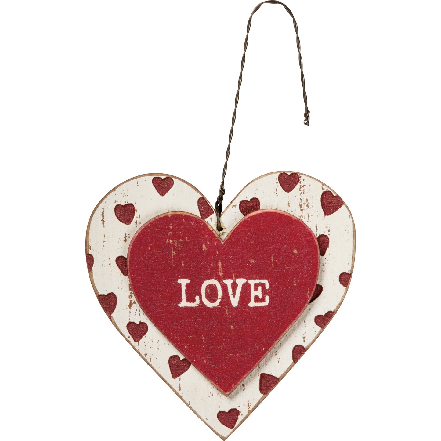 Primitives by Kathy Love Love; XOXO; I Love Us Decorative Valentine's Ornament Set