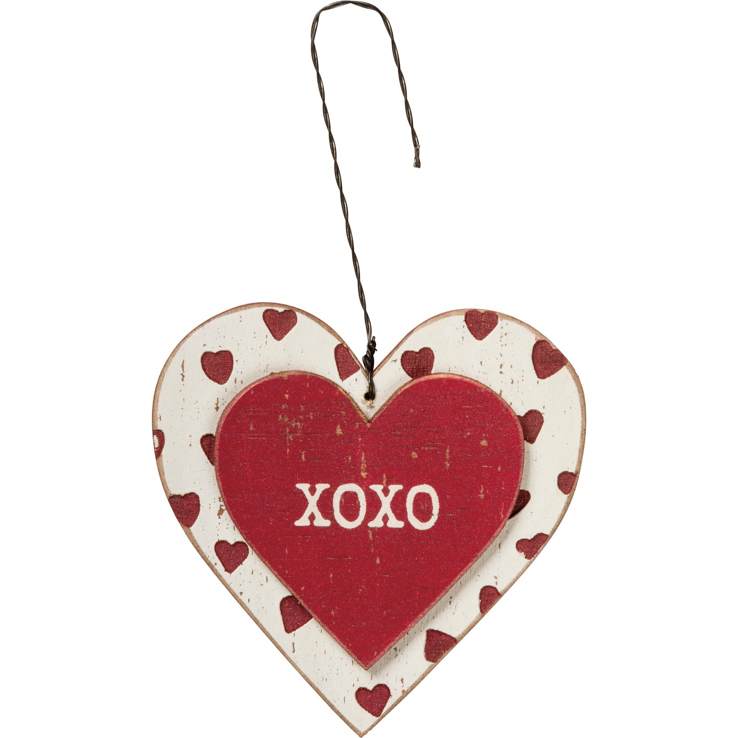 Primitives by Kathy Love Love; XOXO; I Love Us Decorative Valentine's Ornament Set