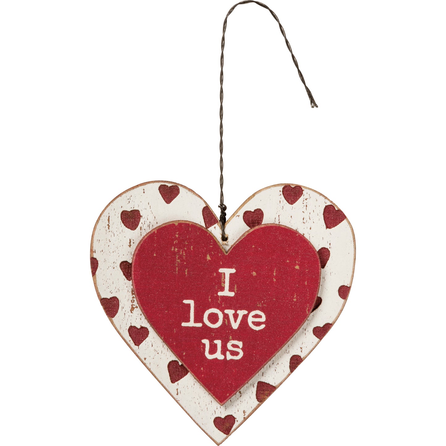 Primitives by Kathy Love Love; XOXO; I Love Us Decorative Valentine's Ornament Set