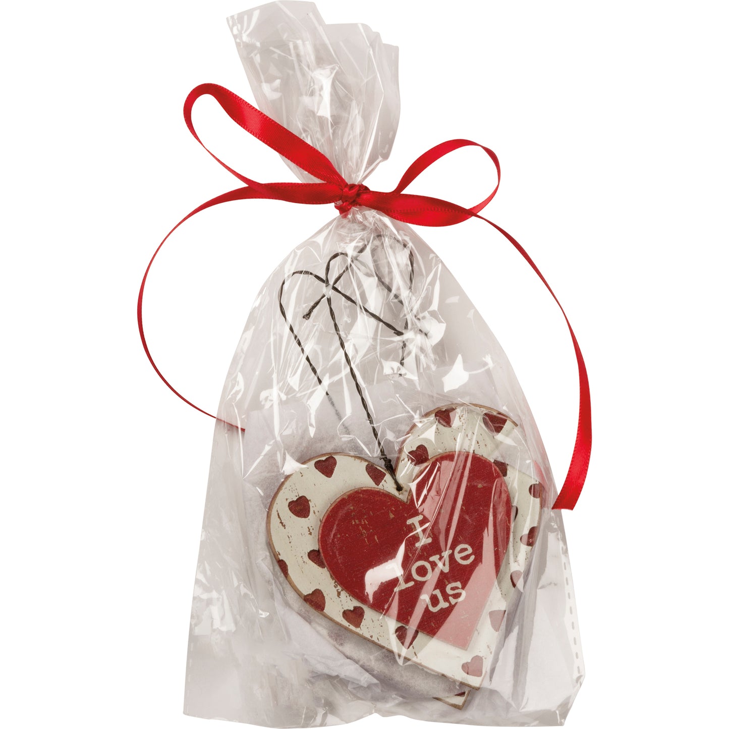 Primitives by Kathy Love Love; XOXO; I Love Us Decorative Valentine's Ornament Set