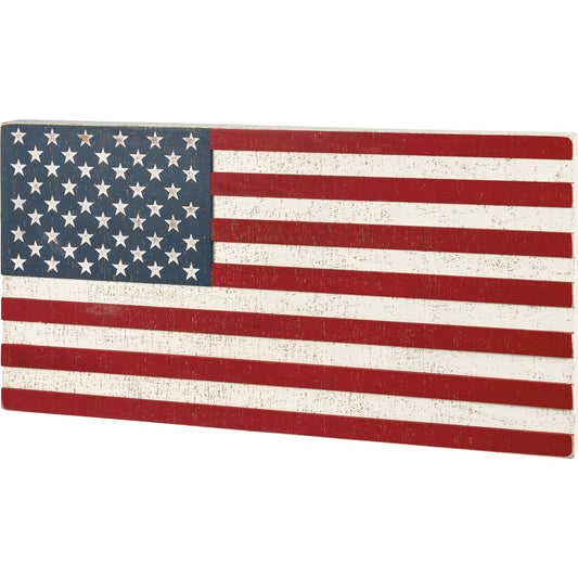 Primitives by Kathy American Flag Home Décor Box Sign