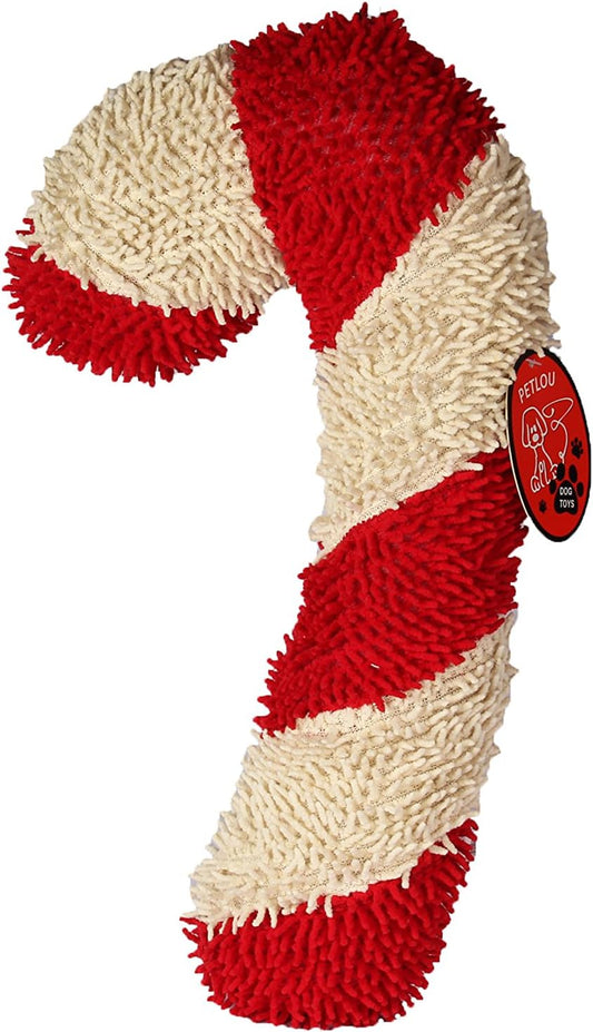 PetLou Christmas Twisted Candy Cane Dog Toy - 10"