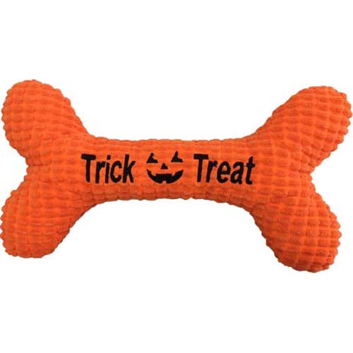 Petlou Trick or Treat Halloween Plush Chewy Bone Pet Toy - 10"