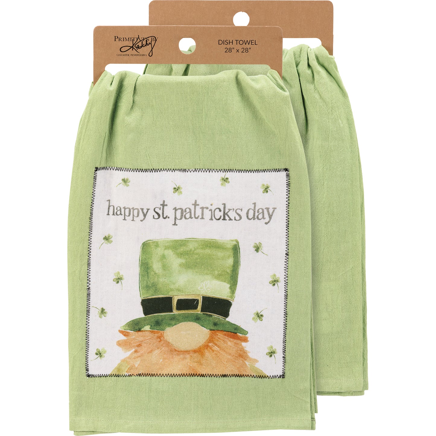 Primitives by Kathy Happy St. Patrick's Day Kitchen Towel - 28" x 28"