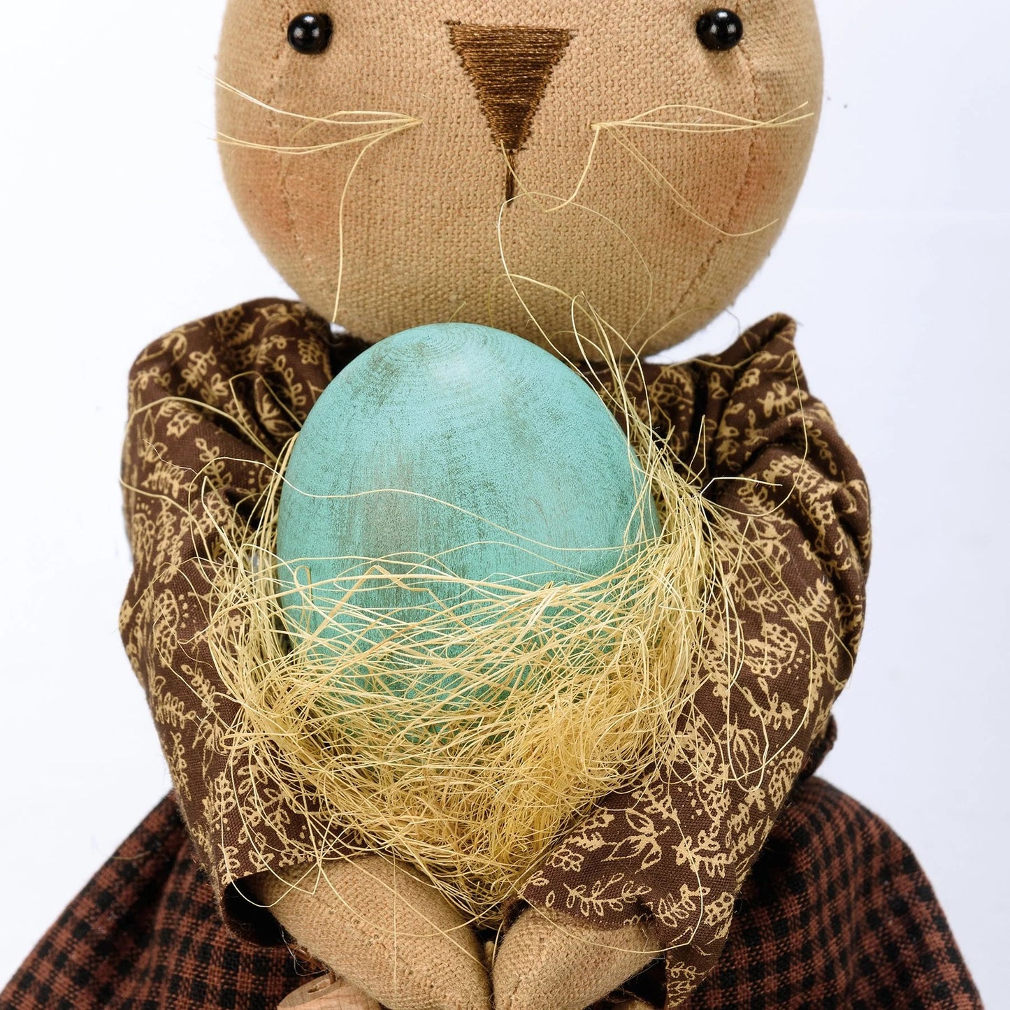 Primitives by Kathy Easter Rabbit With Egg Doll Decor