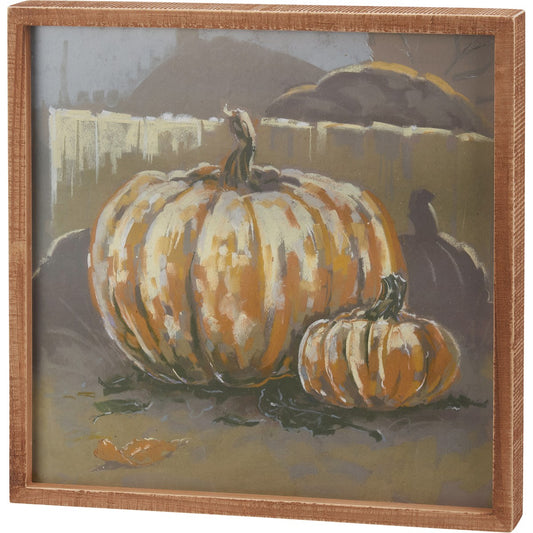 Primitives by Kathy Pumpkins Inset Fall Box Sign Decor