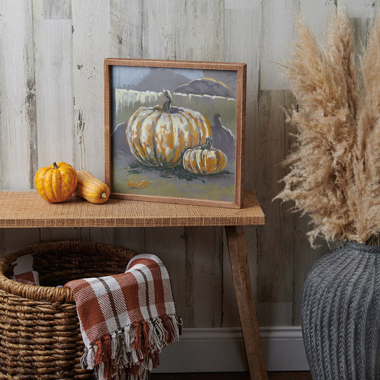 Primitives by Kathy Pumpkins Inset Fall Box Sign Decor