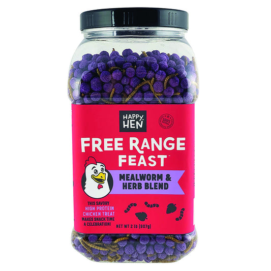 Happy Hen Treats Free Range Feast Mealworm & Herb Blend - 2 Pound