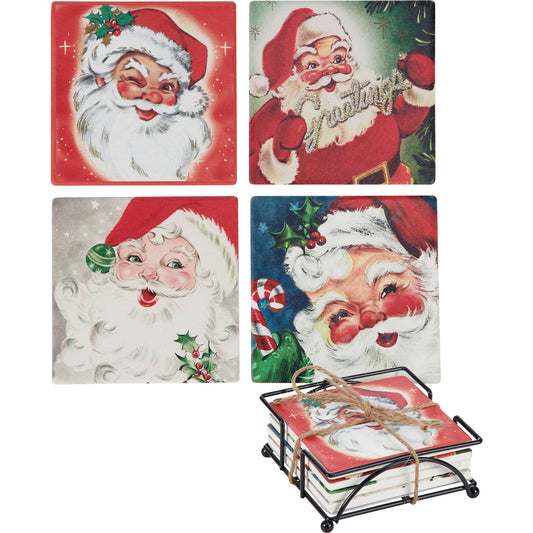 Primitives by Kathy Santa Claus Coaster Set