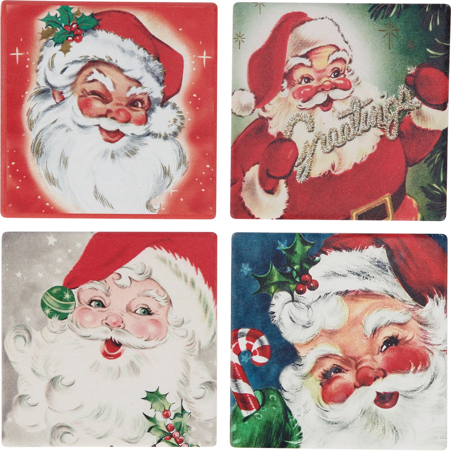 Primitives by Kathy Santa Claus Coaster Set