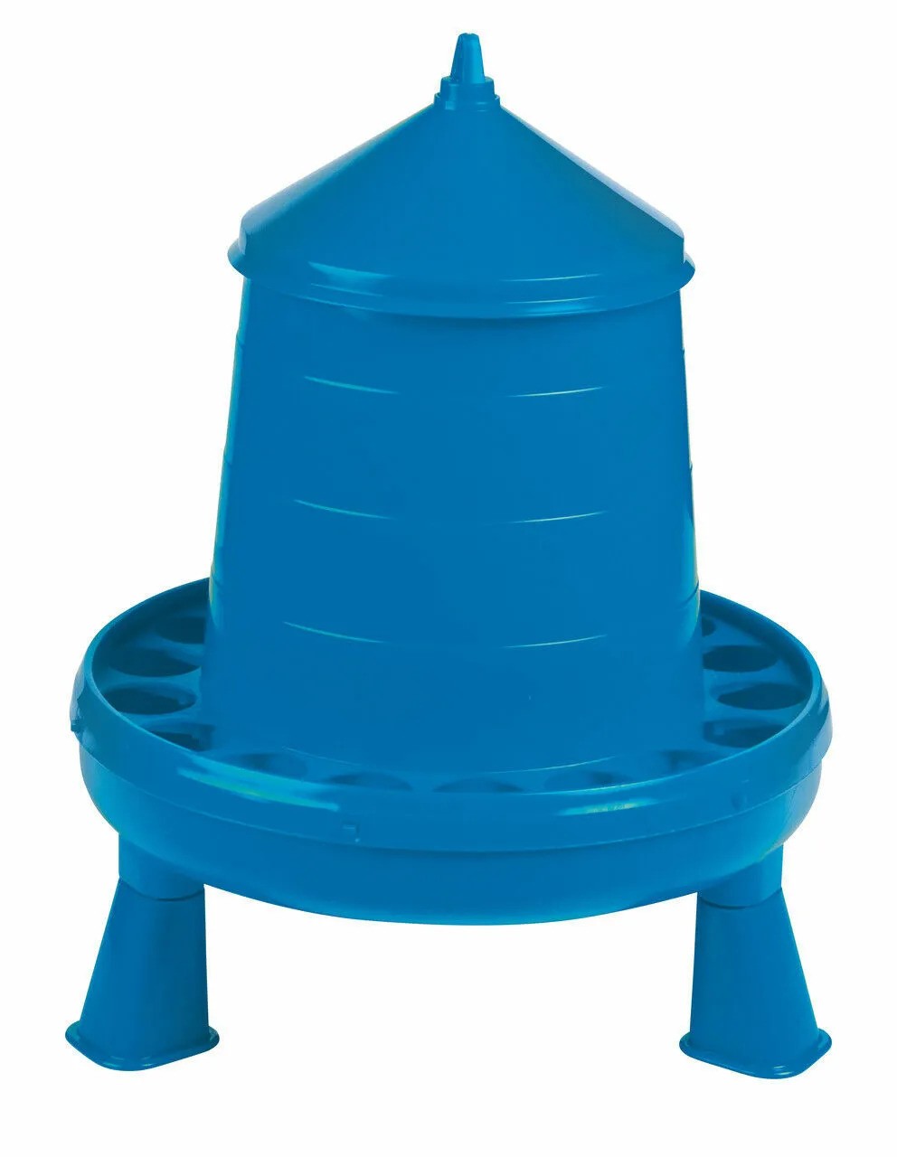 Double Tuf Poultry Feeder With Legs Chicken Feeding Container - Blue (8.5 Lbs)