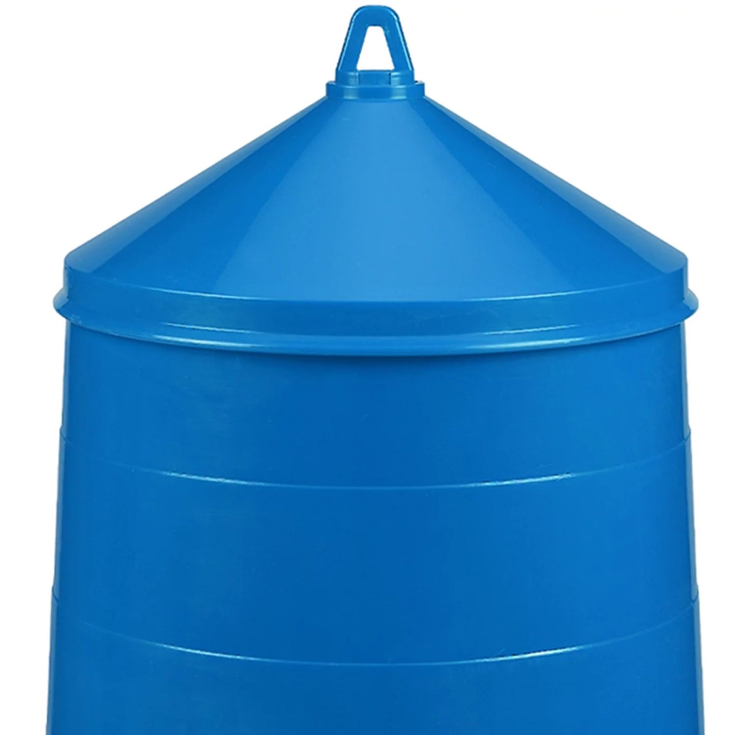 Poultry Feeder with Legs (Blue) - Durable Feeding Container with Carrying Handle for Chickens & Birds (35 Lbs)