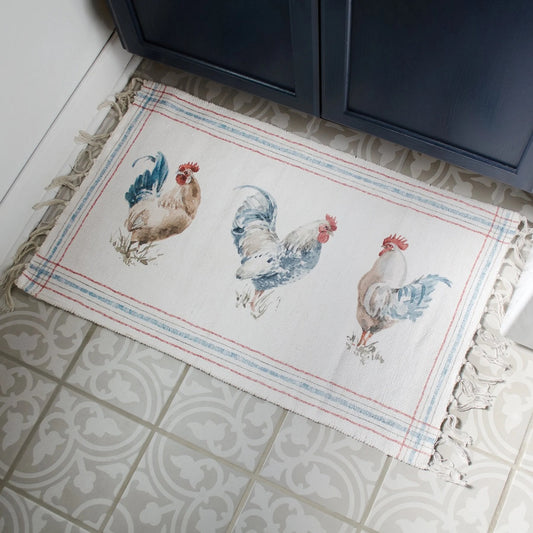 Primitives by Kathy Rooster Trio Rug- Indoor/Outdoor