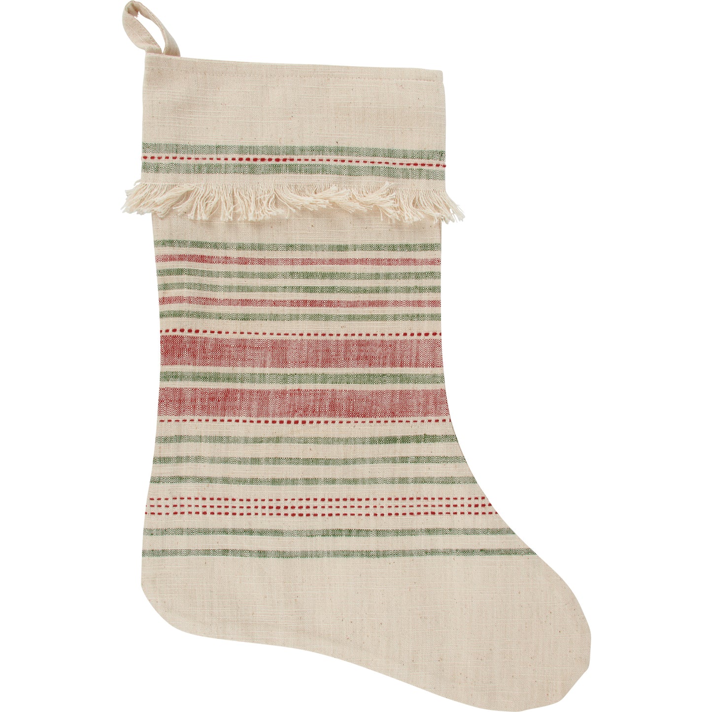 Primitives By Kathy Red And Green Stripes Christmas Stocking