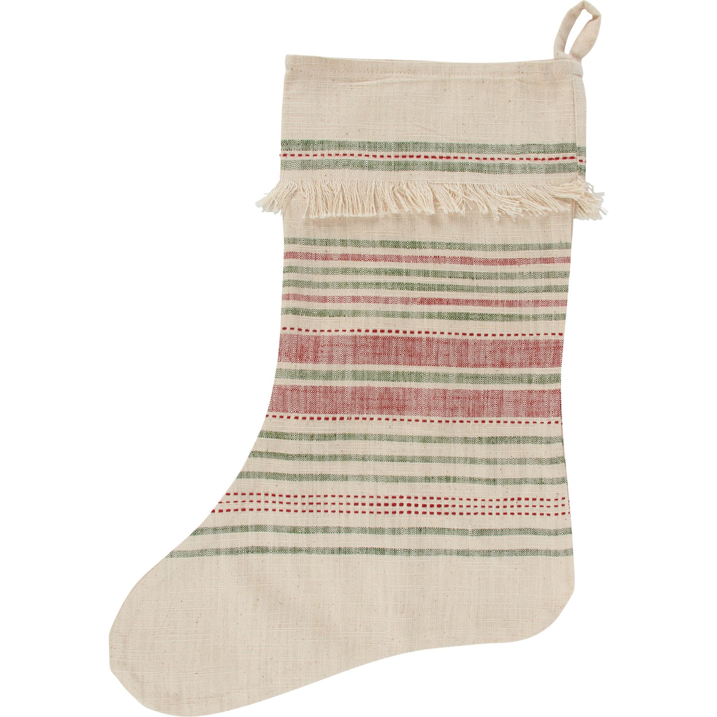 Primitives By Kathy Red And Green Stripes Christmas Stocking