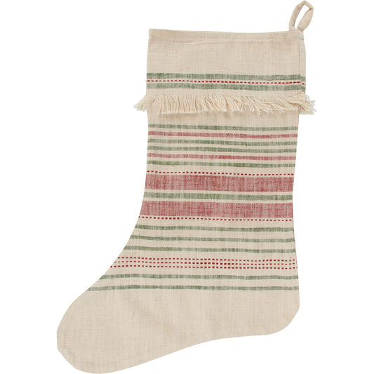 Primitives By Kathy Red And Green Stripes Christmas Stocking