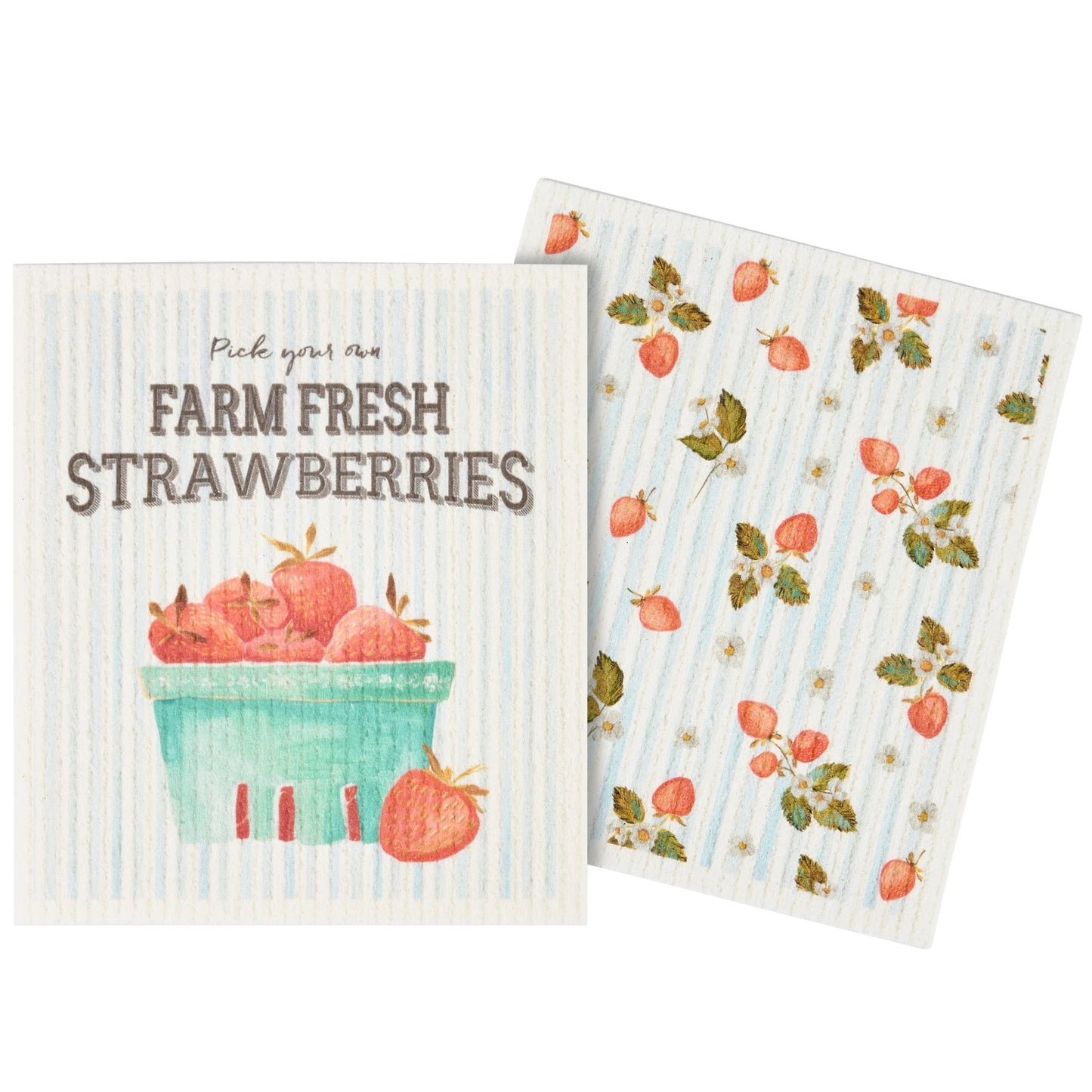 Primitives by Kathy Strawberry Swedish Dishcloth Set