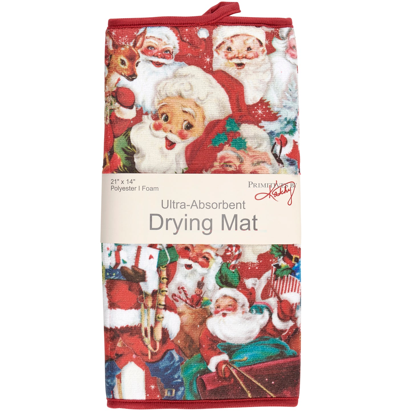 Primitives by Kathy Retro Santa Drying Mat (21" x 14")