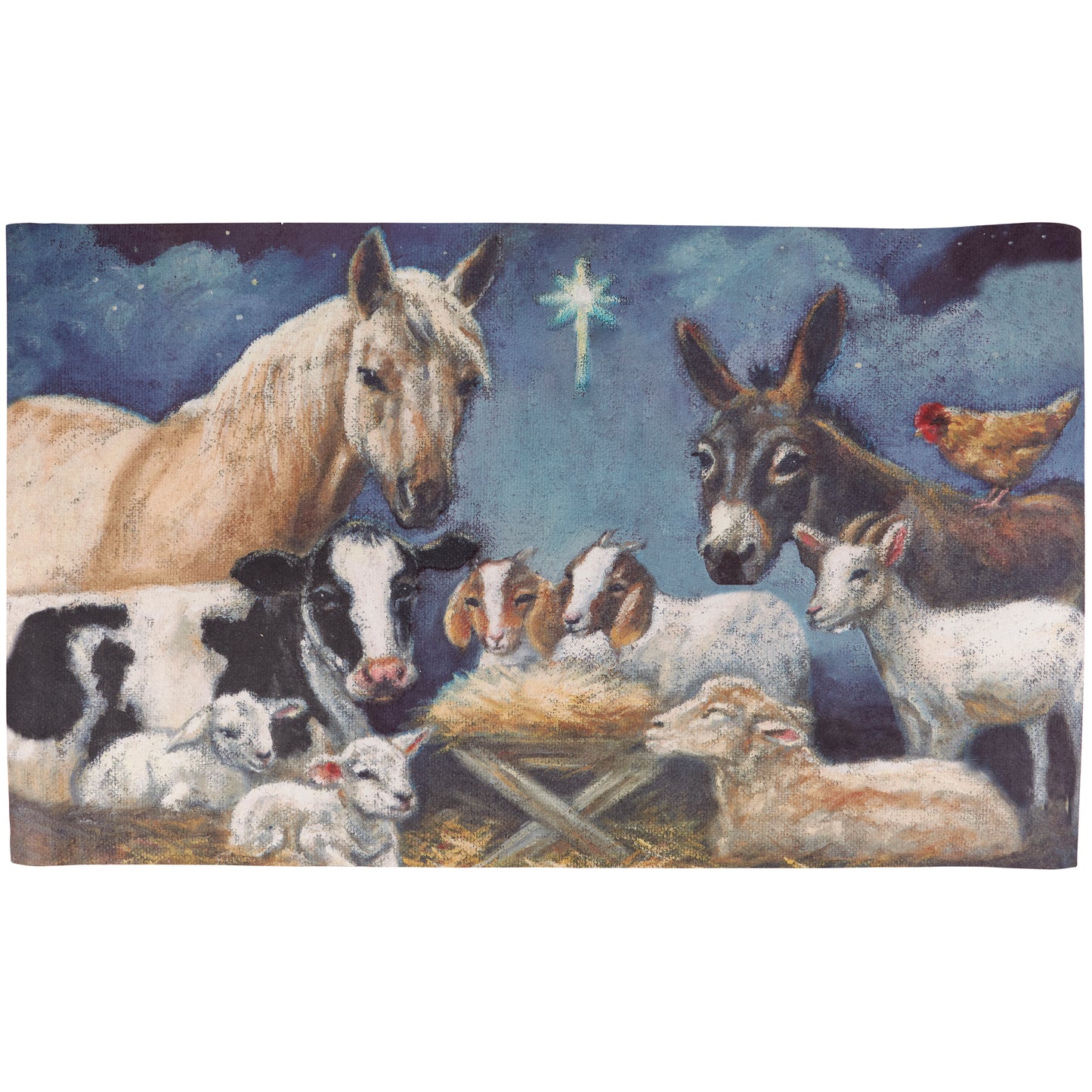Primitives by Kathy Nativity Rug Christmas Door Mat Rug - 29" x 20" Indoor Outdoor