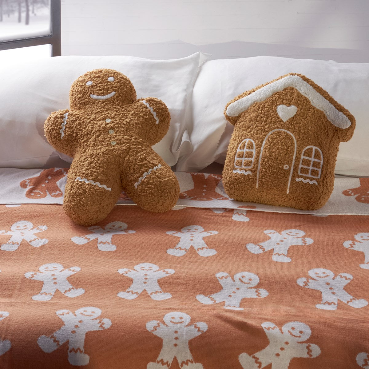 Primitives by Kathy Gingerbread Man Shaped Pillow