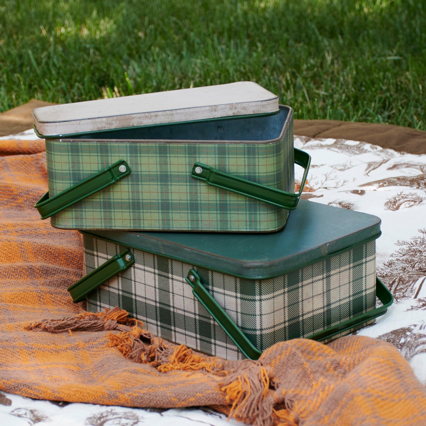 Primitives by Kathy Green Tartan Bin Set