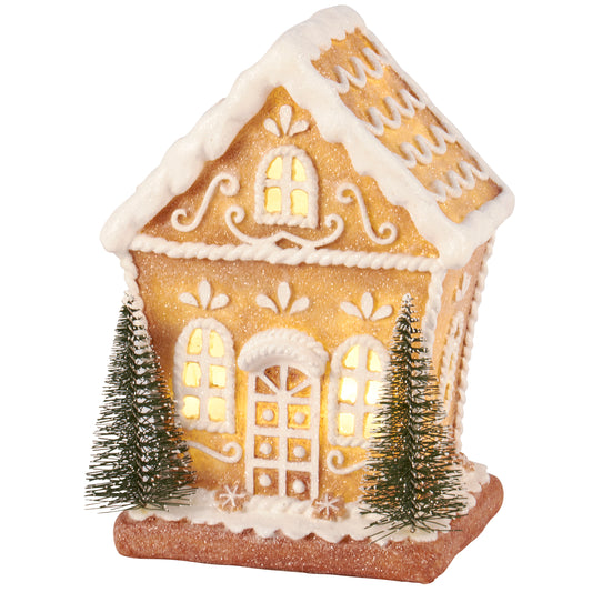 Primitives by Kathy Lighted Gingerbread House Figurine