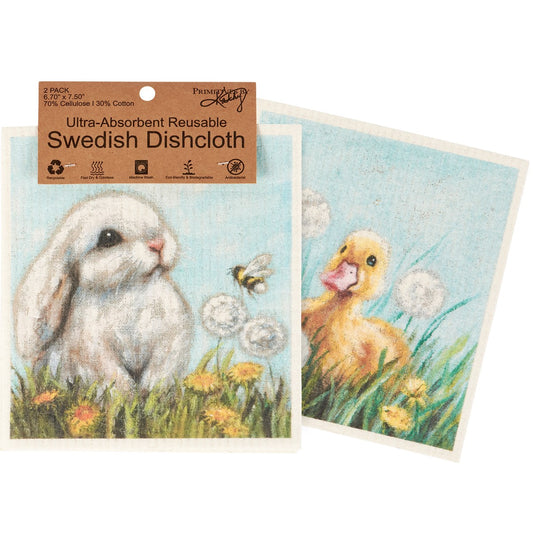 Primitives by Kathy White Bunny Swedish Dishcloth Set