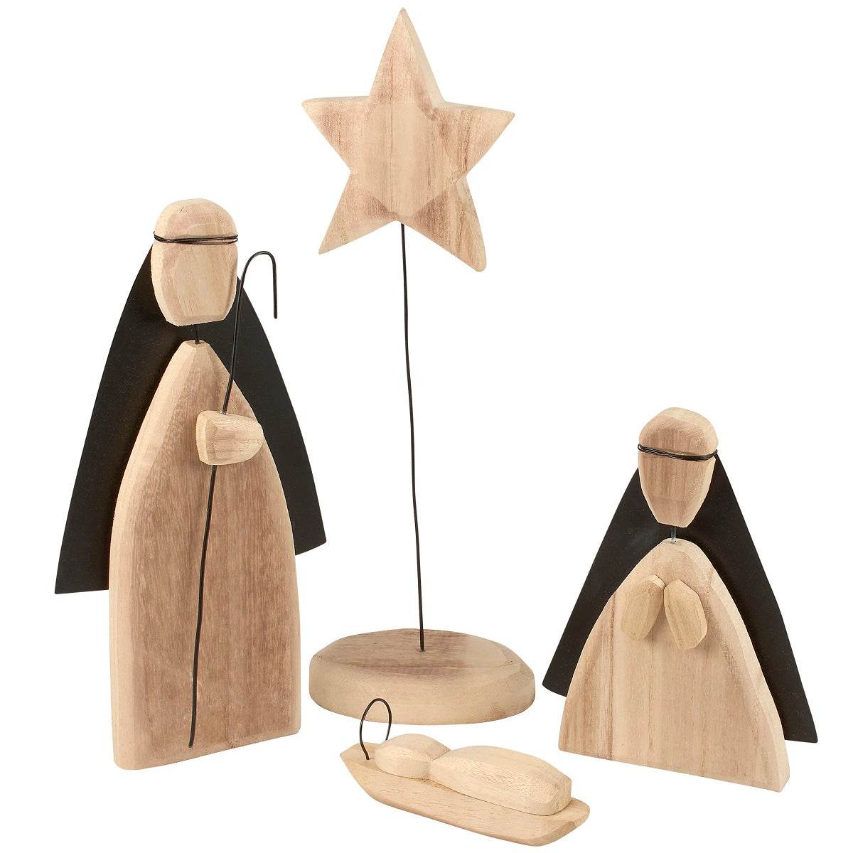 Primitives by Kathy Carved Holy Family Sitter Set