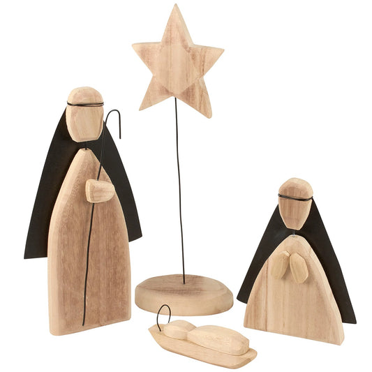 Primitives by Kathy Carved Holy Family Sitter Set