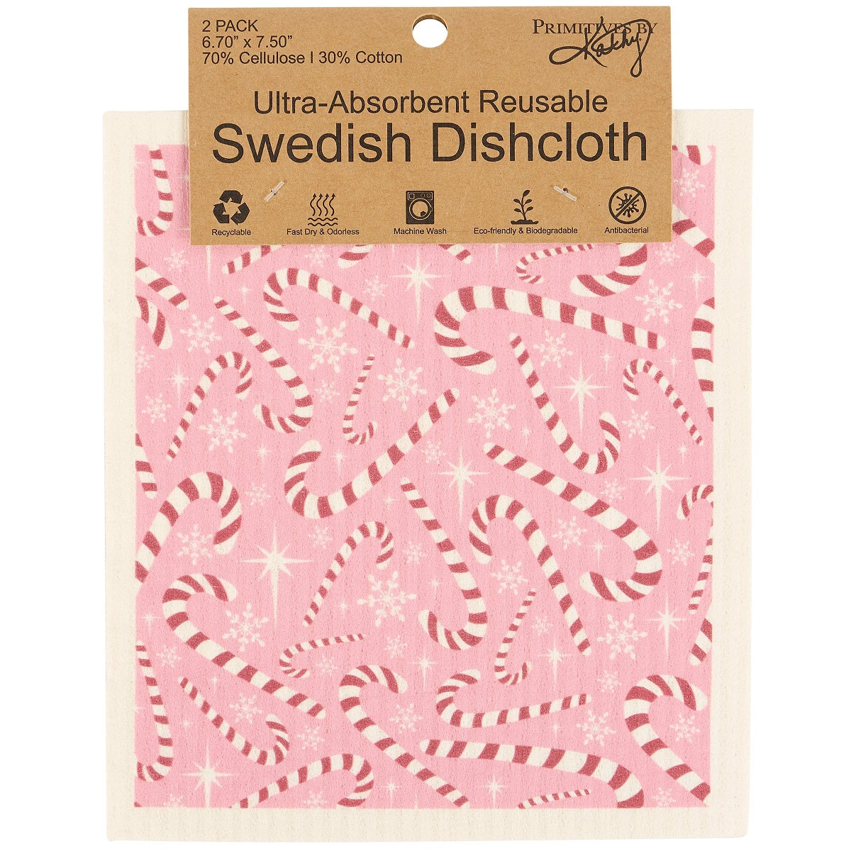 Primitives by Kathy  Candy Canes Swedish Cloth Set