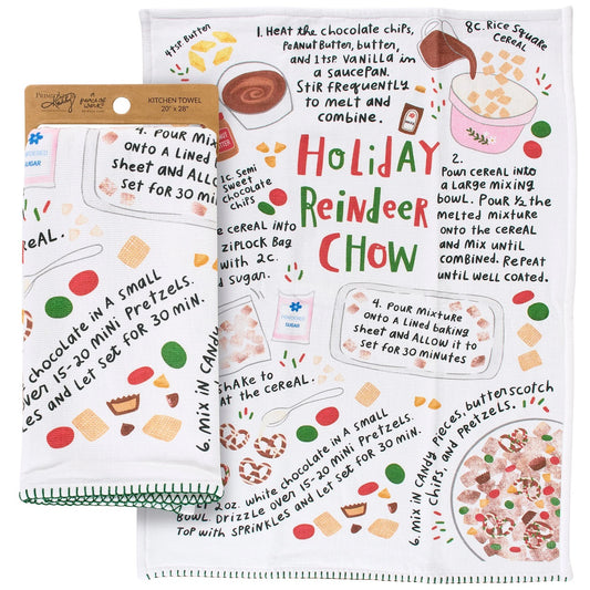 Primitives by Kathy  Holiday Reindeer Chow Kitchen Towel