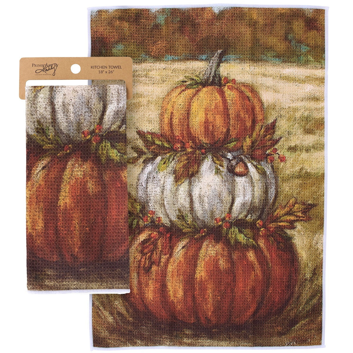 Primitives by Kathy Pumpkin Stack Kitchen Towel