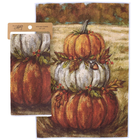 Primitives by Kathy Pumpkin Stack Kitchen Towel