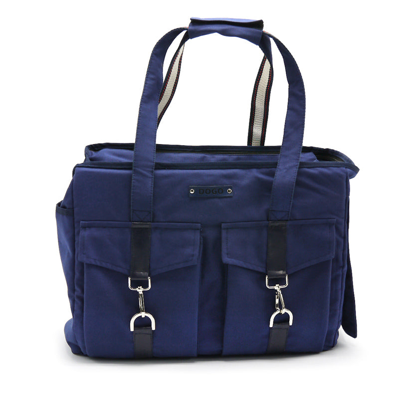 Dogo Pet Fashions Buckle Tote V2 Pet Carrier Bag - Navy Blue