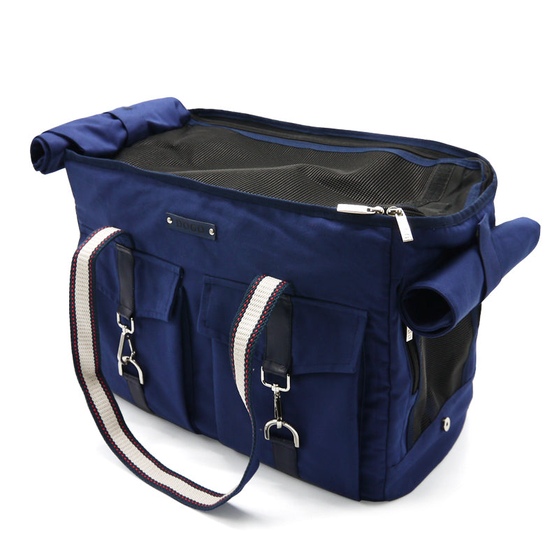 Dogo Pet Fashions Buckle Tote V2 Pet Carrier Bag - Navy Blue