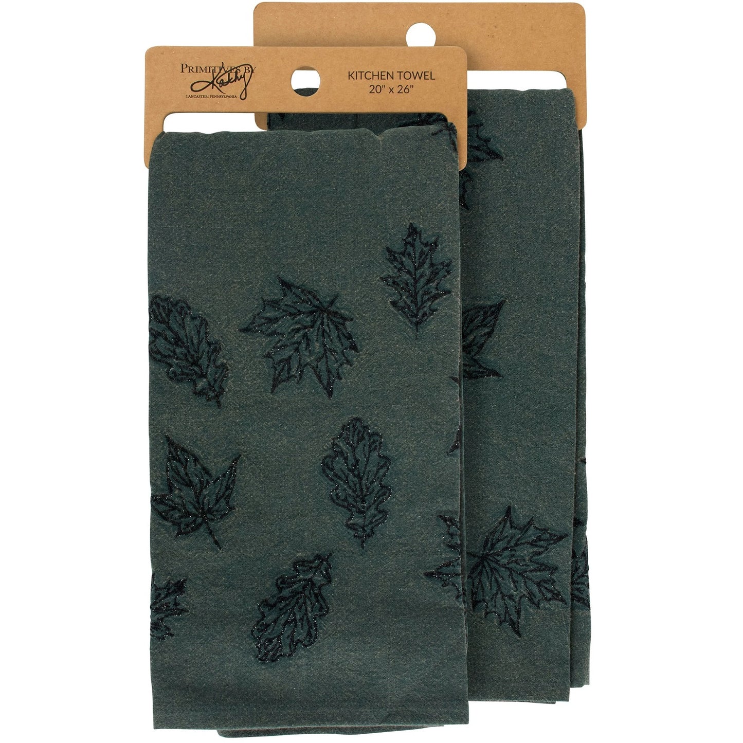 Primitives By Kathy Emerald Leaf Kitchen Towel - 20" x 26"