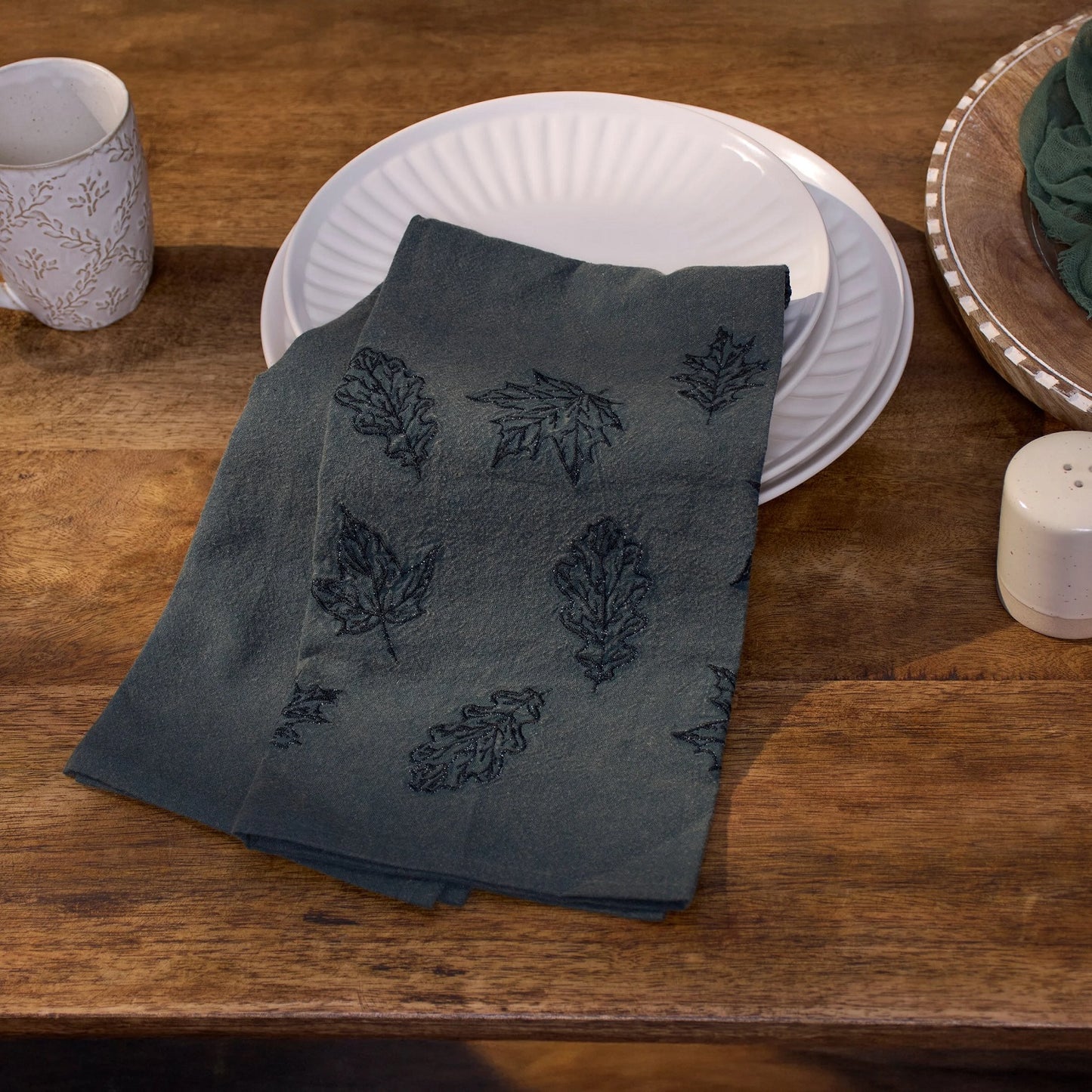 Primitives By Kathy Emerald Leaf Kitchen Towel - 20" x 26"