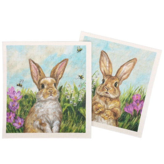 Primitives by Kathy Garden Bunnies Swedish Dishcloth Set