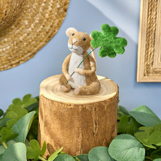 Primitives by Kathy Shamrock Mouse Critter - St. Patrick's Day