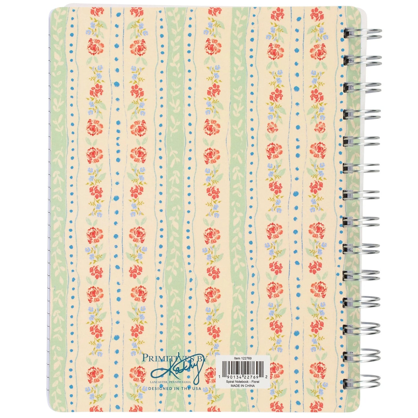 Primitives by Kathy Floral Stripe Spiral Notebook